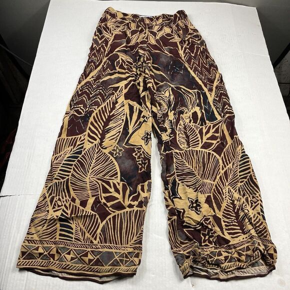 Mango Brown and Tan Wide Leg Pants - Picture 1 of 12